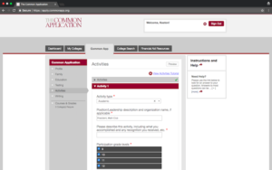 How to Complete the Common App Activities Section